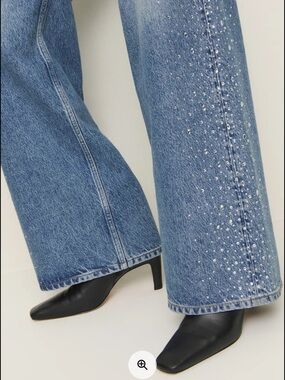 Reformation Cary Colorado Sparkle Slouchy Wide leg Jeans RARE embellished